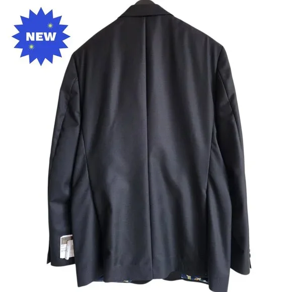 42R Tuxedo Jacket Black Jos A Bank Peak Lapel Reserve Italian Wool New 1 Button